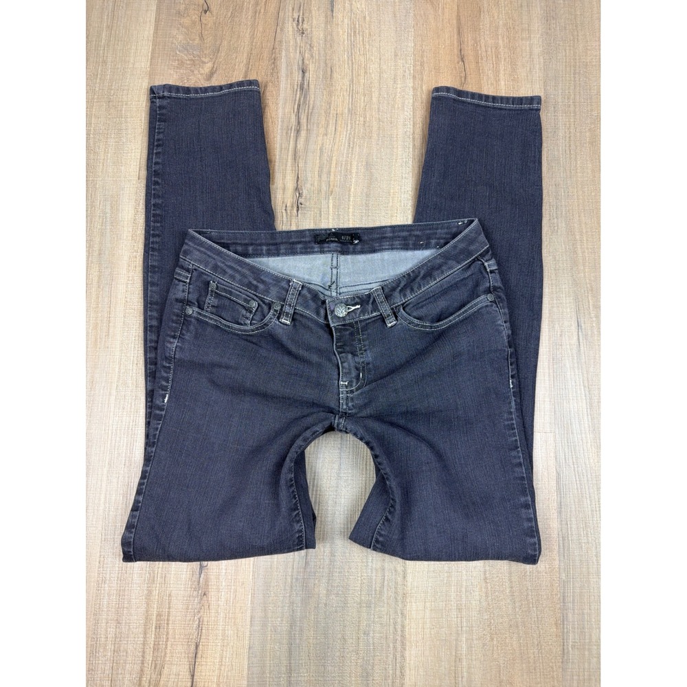 Prana Women Skinny Jeans Dark Wash Charcoal Gray Organic Cotton Size 6 28 Reg